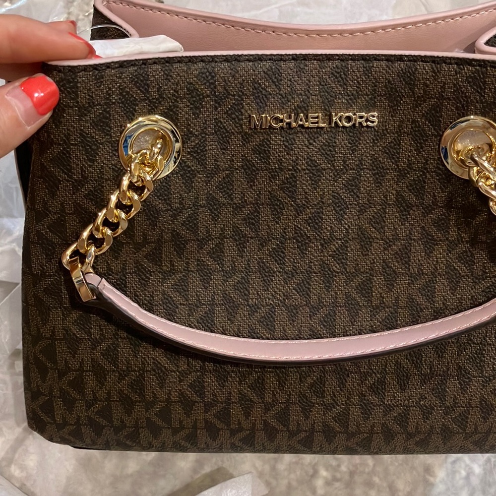 Michael Kors TEAGEN single-shoulder messenger bag brown&pink 35S0GXZM1B BLOSSOM - Picture 12 of 14